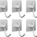 2 x PMMASTO Aluminum Wall Hooks for Towels and Robes, Silver, 6 Pack | Aluminum Wall Hooks Organize Towels, Robes And Coats in Bathrooms, Bedrooms, Kitchens Or Entryways