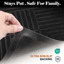 Front Door Mat Outside Entrance, 5x7ft Oversized Rubber Doormat, Large Low Profile Non Slip Door Mat, Trap Dirt and Moisture, Easy Clean Indoor Outdoor Entryway Mat, School,Dark Gray