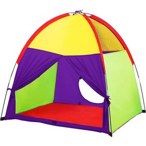 ATDAWN Kids Play Tent, Pop Up Tent for Kids, Camping Playground, Indoor/Outdoor Children Playhouse for Boys and Girls, Rainbow Color (L)
