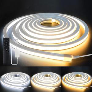 LED Strip Lights 9.8ft 110-120V,Dimmable Silicone Neon Rope Lights,Flexible Outdoor Waterproof Neon Strip Lights for Mirror,Kitchen,Cabinet,DIY Lighting