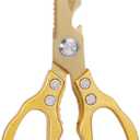 AWinjoy Japanese Gold Kitchen Scissors, Heavy Duty Stainless Steel, Multipurpose Cooking Shears, Dishwasher Safe