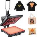 VEVOR Heat Press, 15x15 Power Heat Press Machine for T-Shirts, Fast Heating, High Pressure Digital Industrial Sublimation Printer for Heat Transfer Vinyl, Dark Black