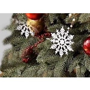 Christmas Sequin Tree Skirt, White Soft Thick with Silver Snowflakes Decorations for 4FT 7FT 8FT 12FT Xmas Tree - Holiday Party Decor