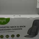 Mynt 2D & 3D Shiatsu Neck and Back Massager for Chair with 10 Deep Kneading Nodes, Adjustable Back Massage with Heat, Portable Massage Chair Pad (Gray)