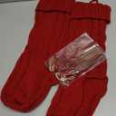 LumaBria 2PACK 18Inch Cable Knitted Personalized Christmas Stockings, Personalized Hanging Stockings for Holiday Party, Christmas Tree, and Family Home Decor in Red