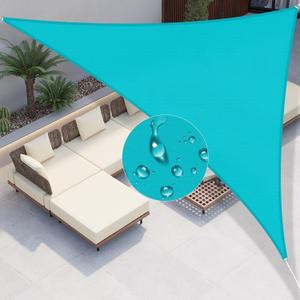 Windscreen4less 12'x12'x17' Waterproof Sun Shade Sail Right Triangle Shade Canopy Cover UV Block for Backyard Patio Deck Balcony Pergola Garden (Turquoise)
