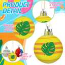 Soulchen 24 Pcs Summer Tree Ornaments Ball 1.2 Inch Mini Hawaii Plastic Ball Hanging Decoration Beach Sun Coconut Watermelon Wave Coastal Colorful Hawaiian with String for Luau Party Favors Decor