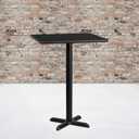 Flash Furniture Stiles 30'' Square Black Laminate Table Top with 22'' x 22'' Bar Height Table Base