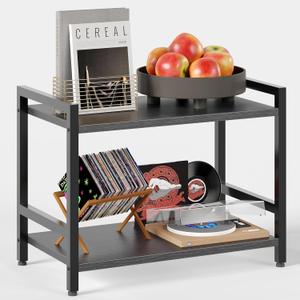 ALISENED 2-Tier Bookshelf, Industrial-Style Bookcase Shelf, Small Shelf Vintage-Style Storage Organizer, Suitable for Home Offices, Living Rooms, and Bedrooms