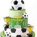 Large Soccer Ball Cake Toppers Soccer Birthday Cake Decoration Sports Ball Player Cake Decorations for Men Boy Football Sport Theme Birthday Party Suppplies