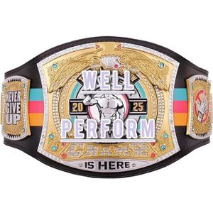 Kids World Champion Belt  Gold Edition Wrestling Belts | Adjustable Strap Custom Championship Trophy Belt (John Cena Black Spinner Kids)