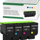 C2310 High Yield Black Cyan Magenta Yellow Toner Cartridge Replacement for Lexmark C2310K0 C2310C0 C2310M0 C2310Y0 for C2325 C2425 C2535 MC2325 MC2425 MC2535 MC2640 Printer