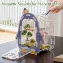 Magnetic Acrylic Jumping Spider Enclosure with Mushroom House, Easy-Feed Hole & Front Opening Terrarium for Tarantula, Mantis, Beetle, Gecko, Hermit Crab, Reptile Habitat