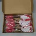 Bucherry 12 Pcs Red and White Christmas Ornaments Tree Decorations, Silk Christmas Poinsettia Artificial Flowers with Clips Stems for Xmas Tree Wreath Garland Party Decor