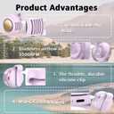 Portable Clip-On Fan, Mini USB Rechargeable 360 Rotatable Fan, 3-Speed Silent Mini Bladeless Fans (Purple)