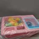 CUTE STONE Color Changing Play Kitchen Sink Toys, Children Electric Dishwasher Playing Toy with Running Water,Upgraded Real Faucet and Play Dishes,Pretend Role Play Toys for Kids Boys Girls (Dark Pink)