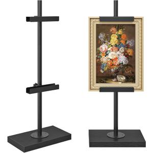 CHOEZON Adjustable Tabletop Easel Stand up to 24", Stable Metal Picture Frame Stand for Display Artwork, Photo, Signs, 9.4" x 5.9" Table Top Easel for Office, Living Room, Bedroom, Black TCJ24BB