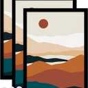 Black 16x24 Picture Frame Set of 3, High Transparent Frame for 16 By 24 Photo Collage Canvas Poster Size Wall Mount and Tabletop Horizontally Vertically (Black, 16 x 24 inches)