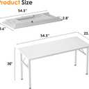 Need Folding Desk, 54 inch Large Computer Desk for Home Office, No Install Needed Study Student Writing Table Desk Workstation, White