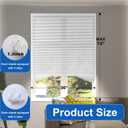 White Paper Blinds for Windows 36" x 72" - 6 Pack Temporary No Drill Stick On Self-Adhesive Shades, Light Filtering Pleated Cover for Bedroom, Office, Patio Door (100% Paper Material, White)