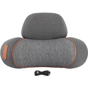 Neck Support Pillow Memory Foam with USB Heating, Grey, 3 Temperature Settings - Soothing Warmth for Neck Pain Relief, Detachable Cover for Easy Cleaning, Ideal for Travel