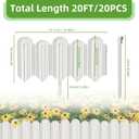 Vashly 30ft Landscape Edging No-Dig, 5.9 Inch Tall Garden Border, Flexible with 30 Stakes, 30 Pack for Flower Beds Lawn Yard Pathway(30, White)
