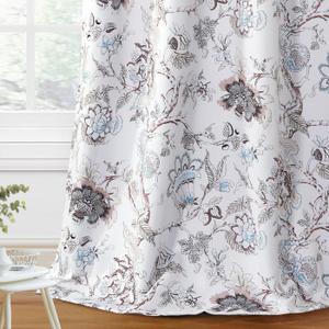 H.VERSAILTEX Blackout Curtains 108 Inch Length 2 Panels Set Floral Print Curtain Drapes for Living Room Thermal Insulated Grommet Window Curtain for Bedroom - Traditional Floral in Brown and Soft Teal