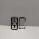 Miracase Glass Series for iPhone 15 Case [Compatible with MagSafe] FullBody Magnetic Bumper Case with Builtin 9H Tempered Glass AntiFingerprint Screen Protector + Camera Lens Protector, Black