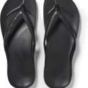 Archies Arch Support Flip Flops for Men & Women – Orthotic Sandals for Plantar Fasciitis Relief – Lightweight, Cushioning, Shock-Absorbing Sandals for Walking, Foot Pain & All-Day Comfort - Black (US Men's 8 / US Women's 9) 