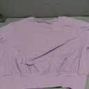 Remidoo Women Batwing Sleeve Crop Top Tee Casual Banded Bottom Cropped T Shirt Tops White Purple Large