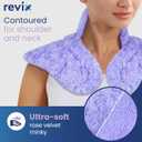 REVIX Microwave Heating Pad for Neck and Shoulders Back, Microwavable Heated Neck Wrap Warmer with Moist Heat, Lavender Aromatherapy Hot and Cold Pack