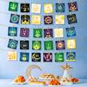 HOWAF 30pcs Eid Mubarak Advent Calendar Countdown DIY Scratch Off Cards & Stickers with Clips, Happy Eid Make Yourself Scratch Cards for Family Friends Kids, Happy Eid Countdown Gift Cards