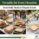 Palm Leaf Plates 50 Pack, 25 Dinner 10 Inch and 25 Dessert 7 Inch, Heavy-Duty Natural Square Plates for Weddings, Parties, BBQs and Catering