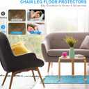 OCONDA 20 Pcs Chair Leg Floor Protectors for Hardwood Floors, Black Rubber Furniture Sliders with Felt, Silicone Furniture Leg Caps Covers (Fit Square Diameter:1-1/16" to 1-7/16")