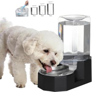 Sfozstra Large Dog Water Dispenser: 7L Automatic Gravity Water Feeder - Less Refills All-Day Water - No Mess Keeps Floors Dry - No Electricity - for Medium Dogs & Multi-Pet Homes - Workday/Pet Station (7L Without Filter, Black)