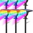 Solar Multicolor Lights Outdoor, 6 Lighting Modes Solar Light Outdoor Waterproof IP68, Color Changing RGB Powered Christmas Lights Outdoor for Garden Yard Patio Landscape Christmas Decorations
