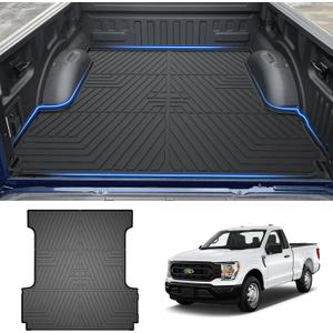T TGBROS Truck Bed Mat for Ford F150 /F-150 Lightning 2015-2024 2025 All Weather 5.5FT Cargo Bed Liner Rear Trunk Liner for F-150 Accessories Black Non-Slip
