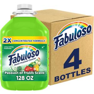 Fabuloso Multi-Purpose Cleaner, 2X Concentrated Formula, Passion of Fruits Scent, 128 oz, 3 pack