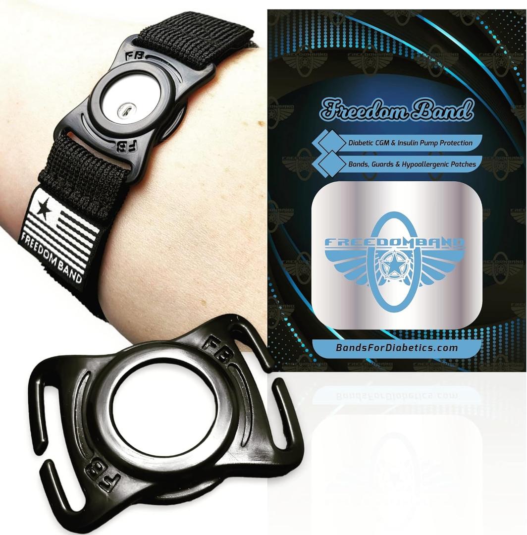 4-18" Armband for Freestyle Libre 3 : Flexible CGM Protection Sensor Cover Arm & Leg Bands (4-18" Black)