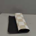 Ralxion Checkered Dog Feeding Mat, Absorbent Mats for Dog Food and Water Bowl, Dispenser, Retro Aesthetic Khaki Beige Checkerboard Pet Placemat for Dogs, Cats, Puppy Accessories, 12" X 19