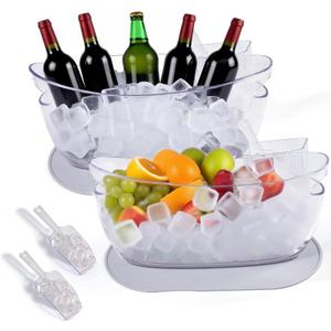 Ice BucketUpgraded Beverage Tub with Anti Condensation Silicone Pad and Ice Scoop Set5.5L Ice TubParty CoolerMimosa Bar Supplies