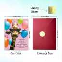 3 x Funny Birthday Card for Her, Birthday Gift for Women, with Red Envelope and Gold Seal Sticker