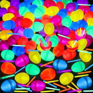 150 Pcs Glow Easter Eggs Filler with 150 Pcs Glow Sticks, 6 Colors Glow in the Dark Easter Eggs Hunt Game for Kids Boys Girls Gifts Easter Basket Stuffers Essential Class Prize Party Favor Decorations