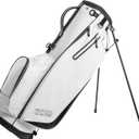 Izzo Golf Ultra-Lite Stand Golf Bag with Dual-Straps & Exclusive Features, 3.2 pounds, White/ Black