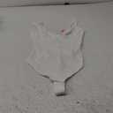 FeelinGirl Shapewear Bodysuits for Women Tummy Control Body Suits Deep V Neck Thong Body Shaper (Large, White)