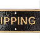 6" x 15.5" Right Arrow Shipping Statement Plaque Sign - Black/Gold
