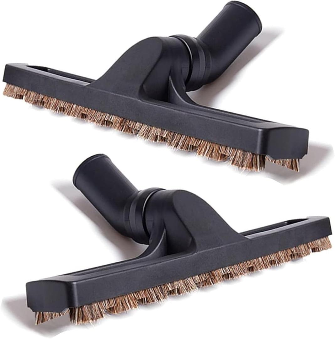 2Pcs Upgraded Vacuum Floor Brush Universal Vacuum Hardwood Brush 1 1/4 inches Durable Vacuums Hard Floor Brushes Multi Vacuum Accessories with Horse Hair Soft Bristles Attachment for Shop Vac