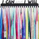 Goutoports Medal Holder Display Hanger - She Believed She Could She Did - Personalized Medal Wall Hanger for Sport Race Runner Sturdy Black Steel Metal Over 60 Medals Easy to Install