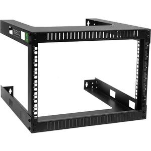 RIVECO 6U 19" Wall Mount Network Rack  17.7" Deep 2 Post Shelf Open Frame Cabinet Easy Assembly Firm Constructed for Internet/Server/AV/Home Equipment/Patch Panel Heavy Duty Light Weight, Black