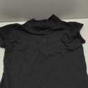 French Toast Women's Cotton Blend Stretch Pique Short Sleeve Polo Shirt (X-Large, Black)